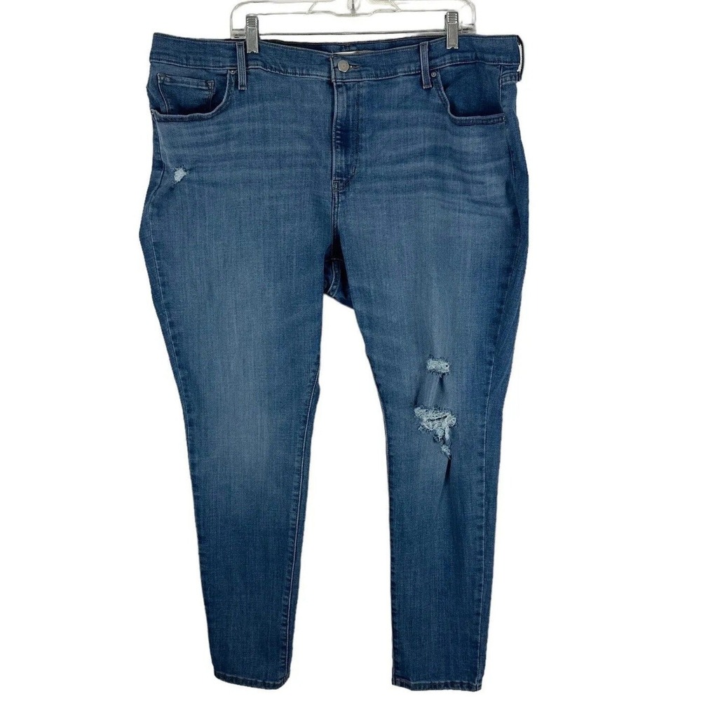 Levi's 711 Light Wash Jeans Blue Distressed Denim Skinny Women's Size 24W